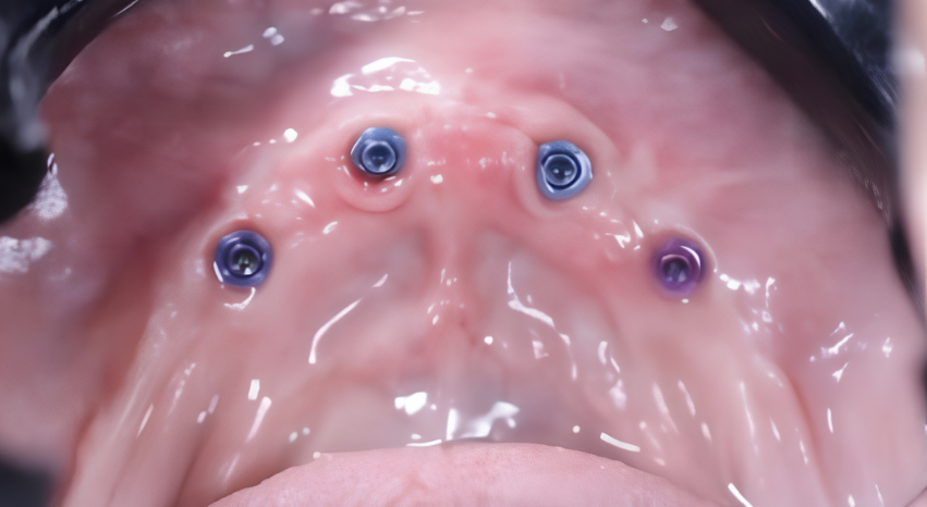 Soft tissue healing around the abutments