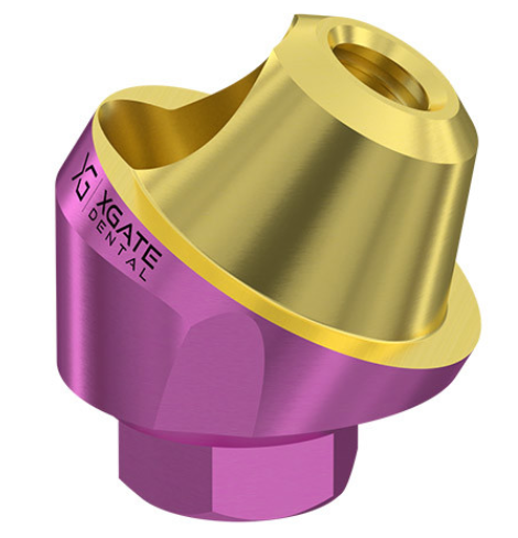 Angled multi-unit abutment D-type: in this case the entire part where the marking is applied would be visible