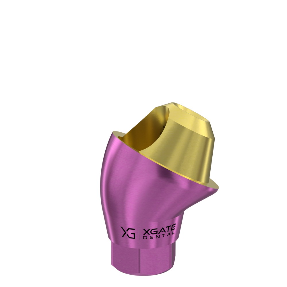 Angled multi-unit abutment D-type: in this case the entire part where the marking is applied would be visible
