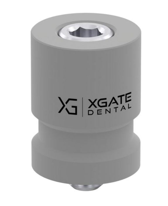 XGATE digital scan bodies installed for intraoral scanning, enabling fully digital workflow for implant impression taking