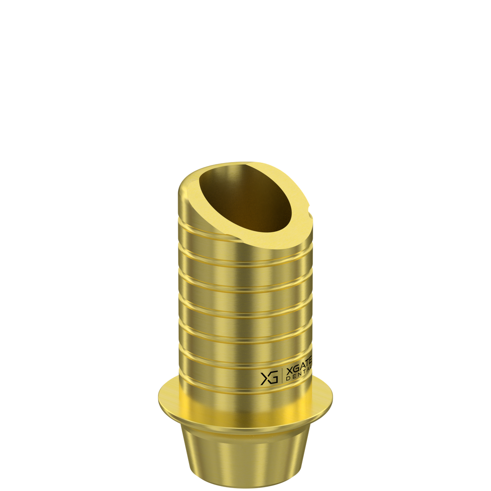 Ti-base conical regular platform", Product render of a Ti-base with a conical regular platform connection.