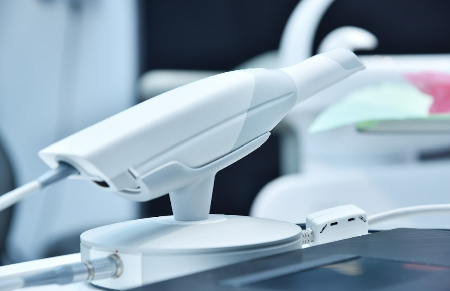Intraoral scanner for taking virtual impressions of jaws (image from Shutterstock)