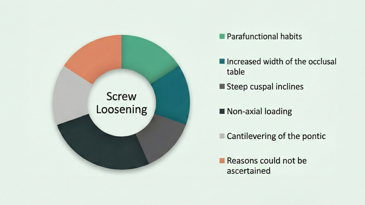 Distribution of factors associated with abutment screw loosening in cement-retained single implant crowns