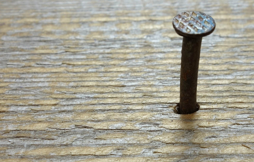 Visual Analogy: A nail in dense wood